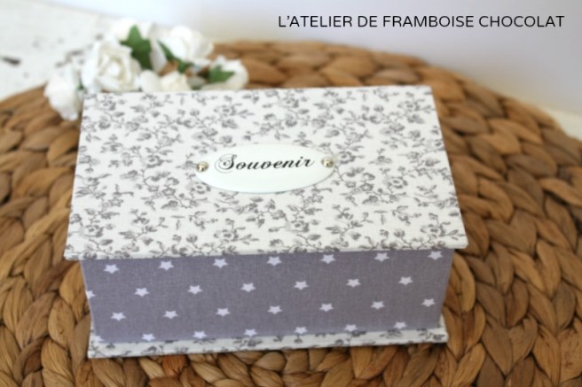 BOITE CARTONNAGE SOUVENIR L'ATELIER DE FRAMBOISE CHOCOLAT